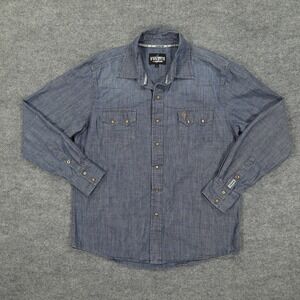 Cinch Garth Brooks Sevens Shirt Mens Large Chambray Snap Western Long Sleeve